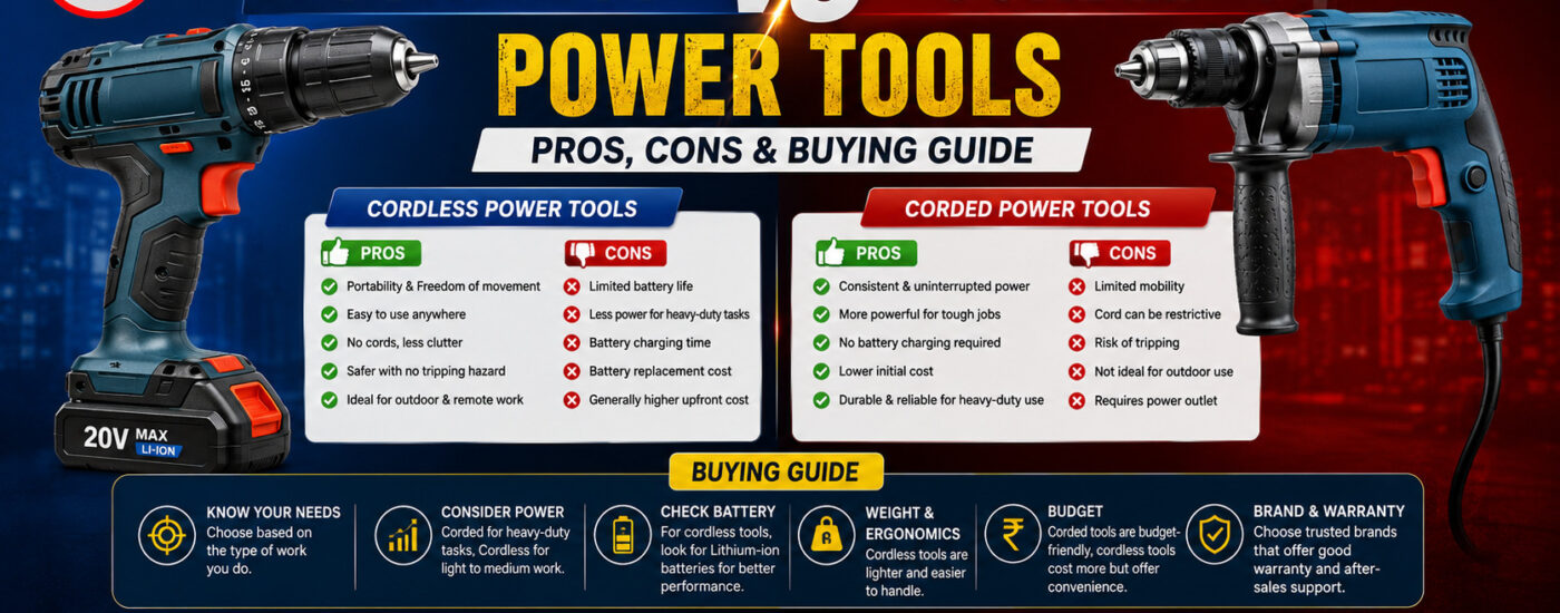 Cordless vs Corded Power Tools
